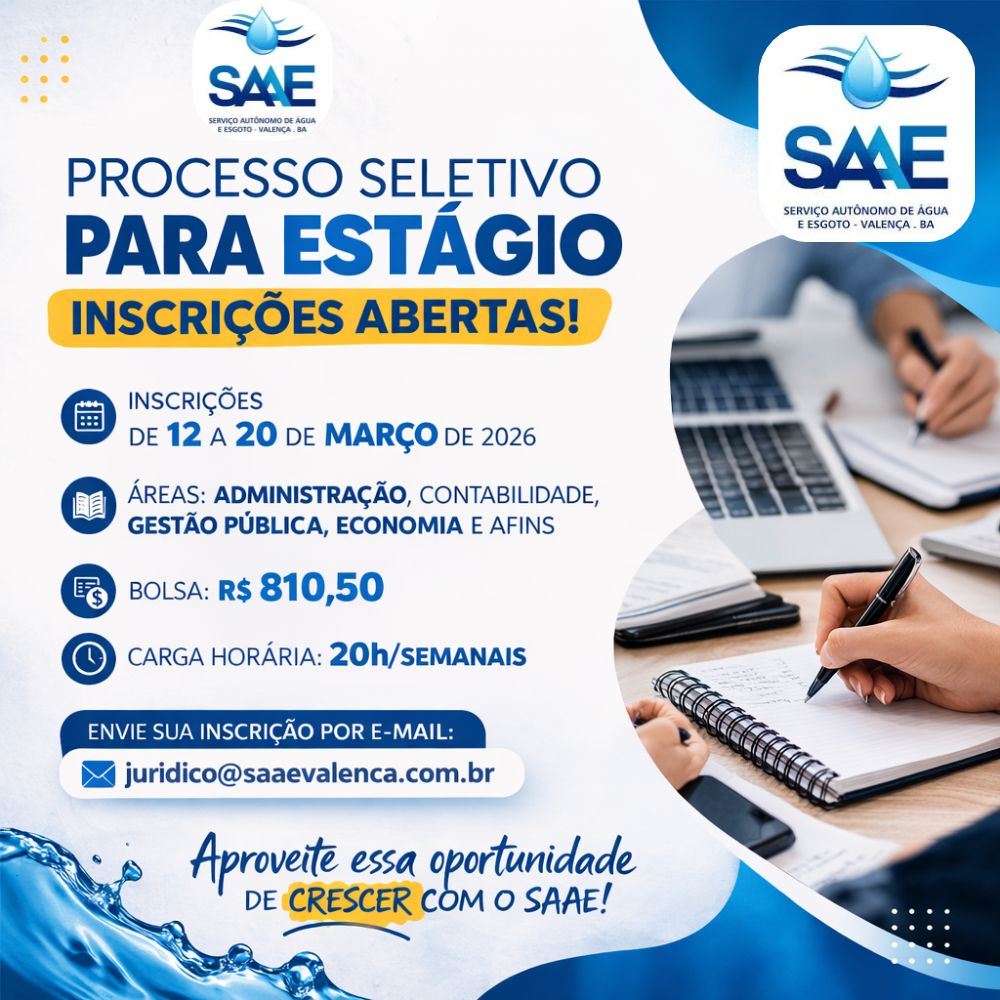 SAAE abre novo processo seletivo para estágio
